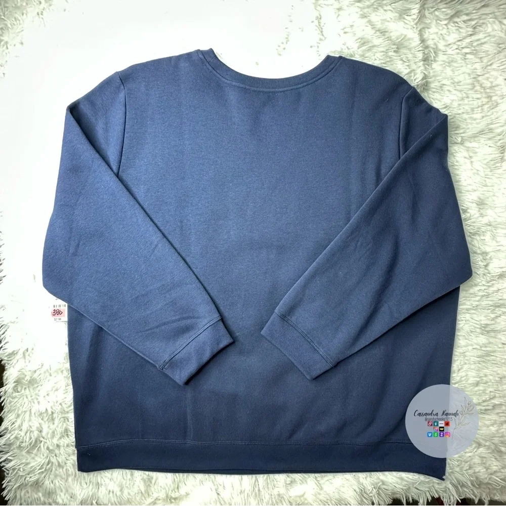 (3X:NWT) $21.99|Karen Scott Crewneck Sweatshirt, Intrepid Blue - Picture 3 of 10